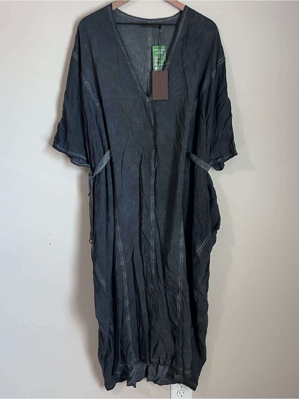 $675 NICHOLAS K Sierra Dress Kaftan Cinch Waist Size Small NWT Goth Midi
